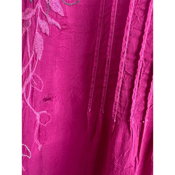 *Damaged* Johnny Was Floral Embroidered Molly Pleated Tunic Plus Size 1X HW6561 - Picture 9 of 14